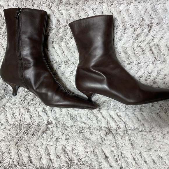 Prada Brown Leather Ankle Boots - Picture 2 of 4